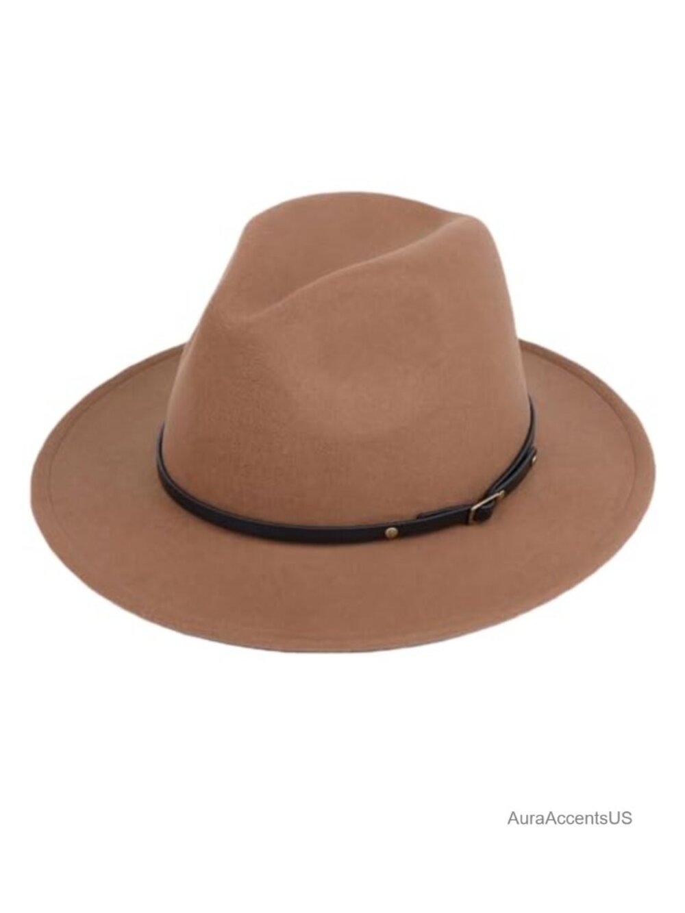 Wool Fedora Hat Wide Brim Panama with Belt Buckle Adult